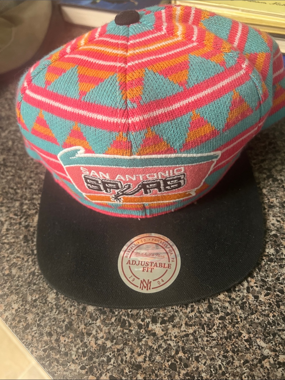Mitchell & Ness San Antonio Spurs Aztec Knit Snapback Hat